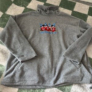Disney Gray Pullover with Mickey Mouse Embroidery
